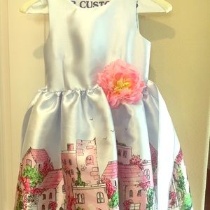 Pippa and Julie city scape dress worn twice